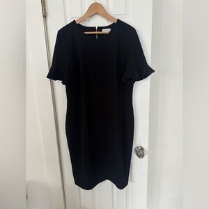Calvin Klein Classic bell sleeve Black Midi Dress